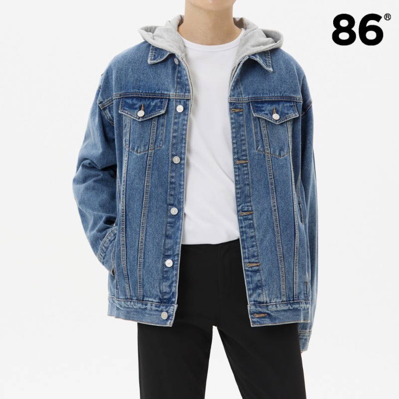 2724 Washing denim jacket (Mid Blue)